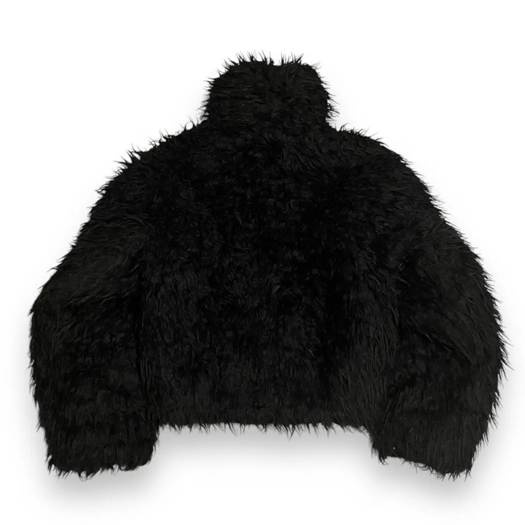 Balenciaga Faux Fur Cropped High Neck Bomber Jacket - AW20 (size 50)