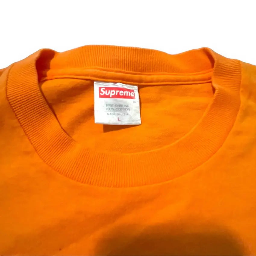 Supreme Cracked Logo Long Sleeve T Shirt - Orange (Large)