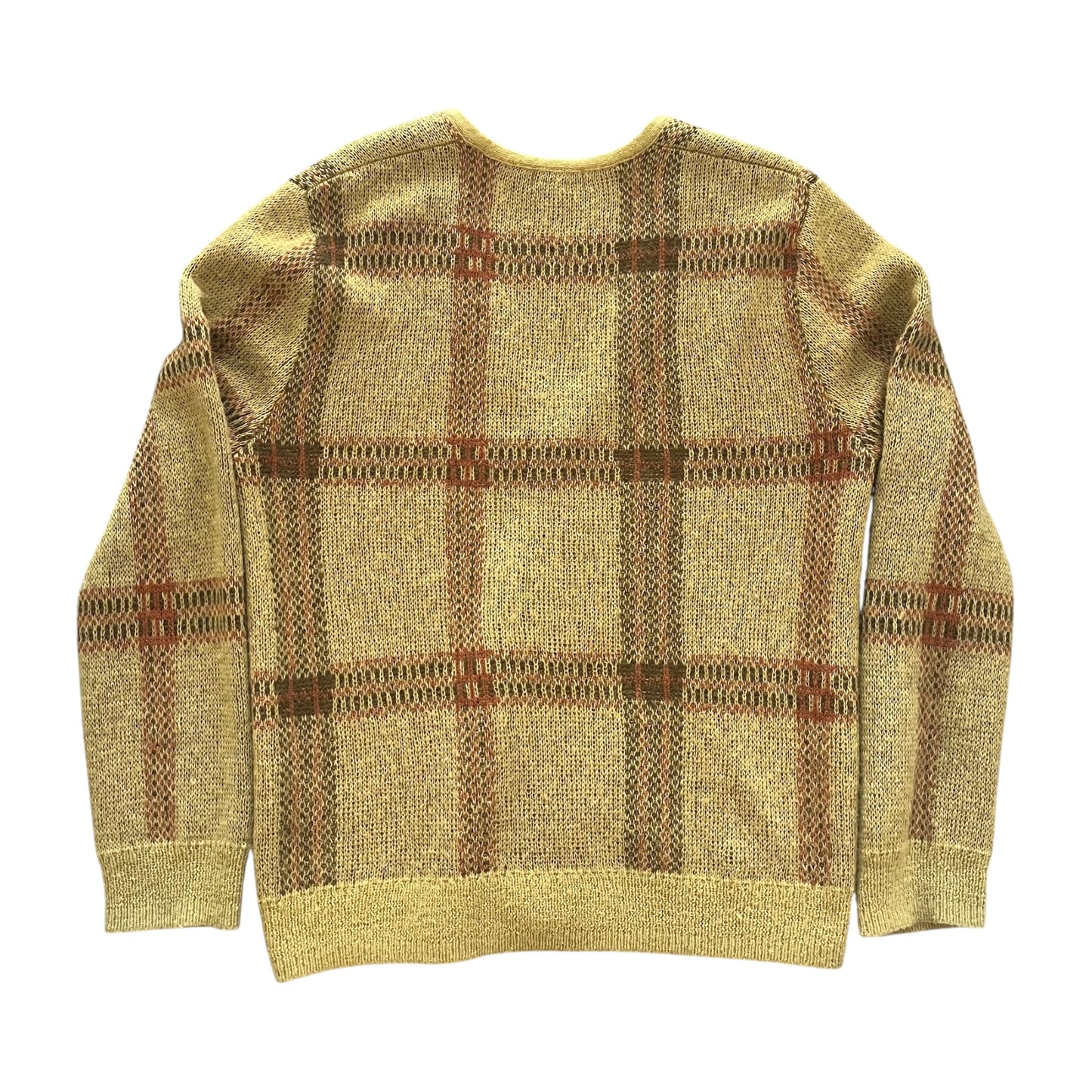Supreme Plaid Mohair Cardigan - Yellow (Large)