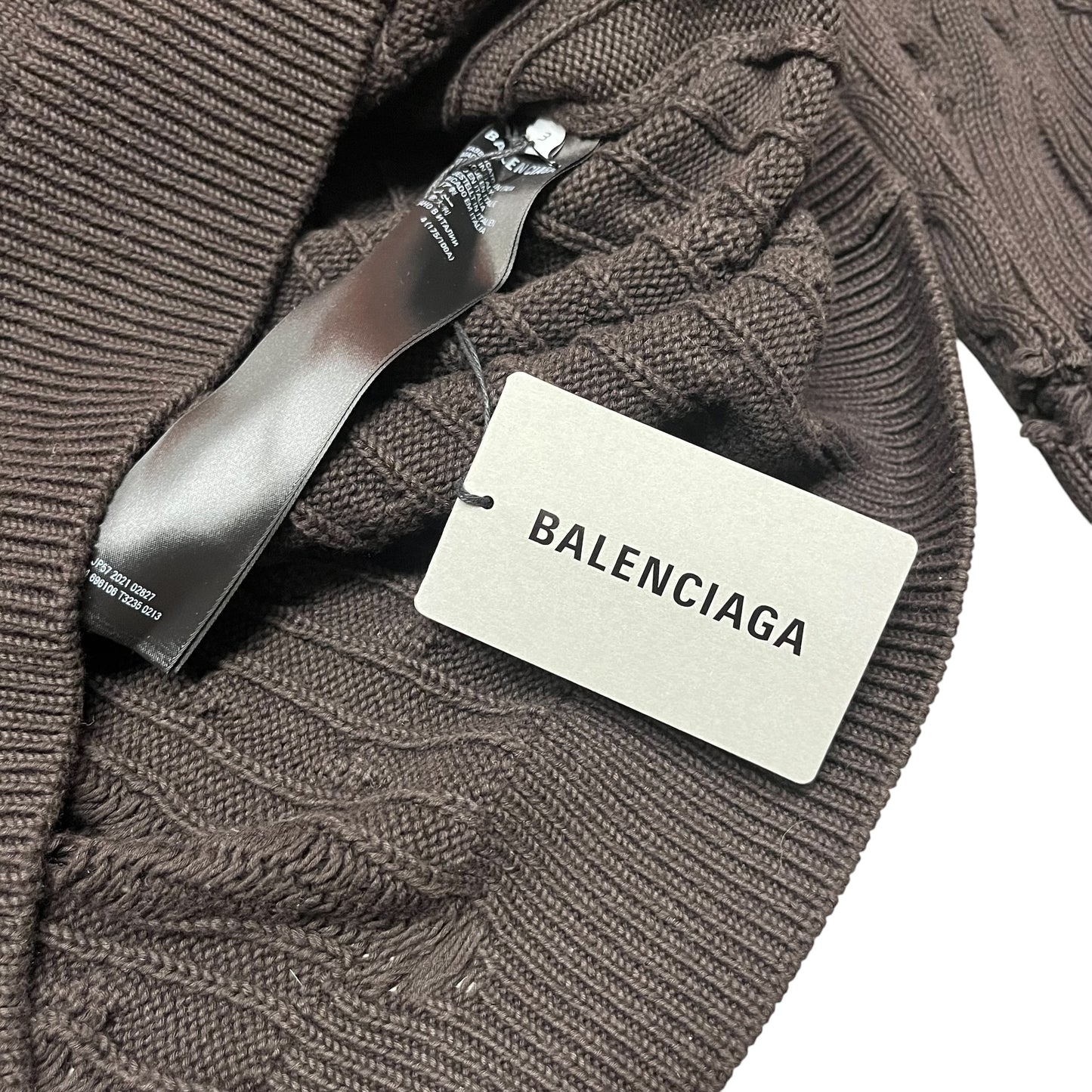 Balenciaga Destroyed Turtleneck Knit Sweater - Black (Size 3)