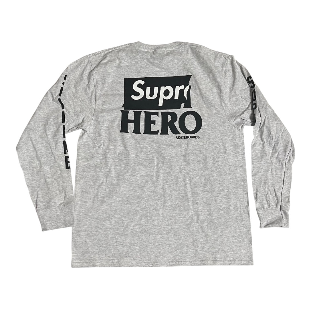 SAMPLE Supreme x ANTI HERO Long Sleeve T-Shirt - Heather Grey (Large)