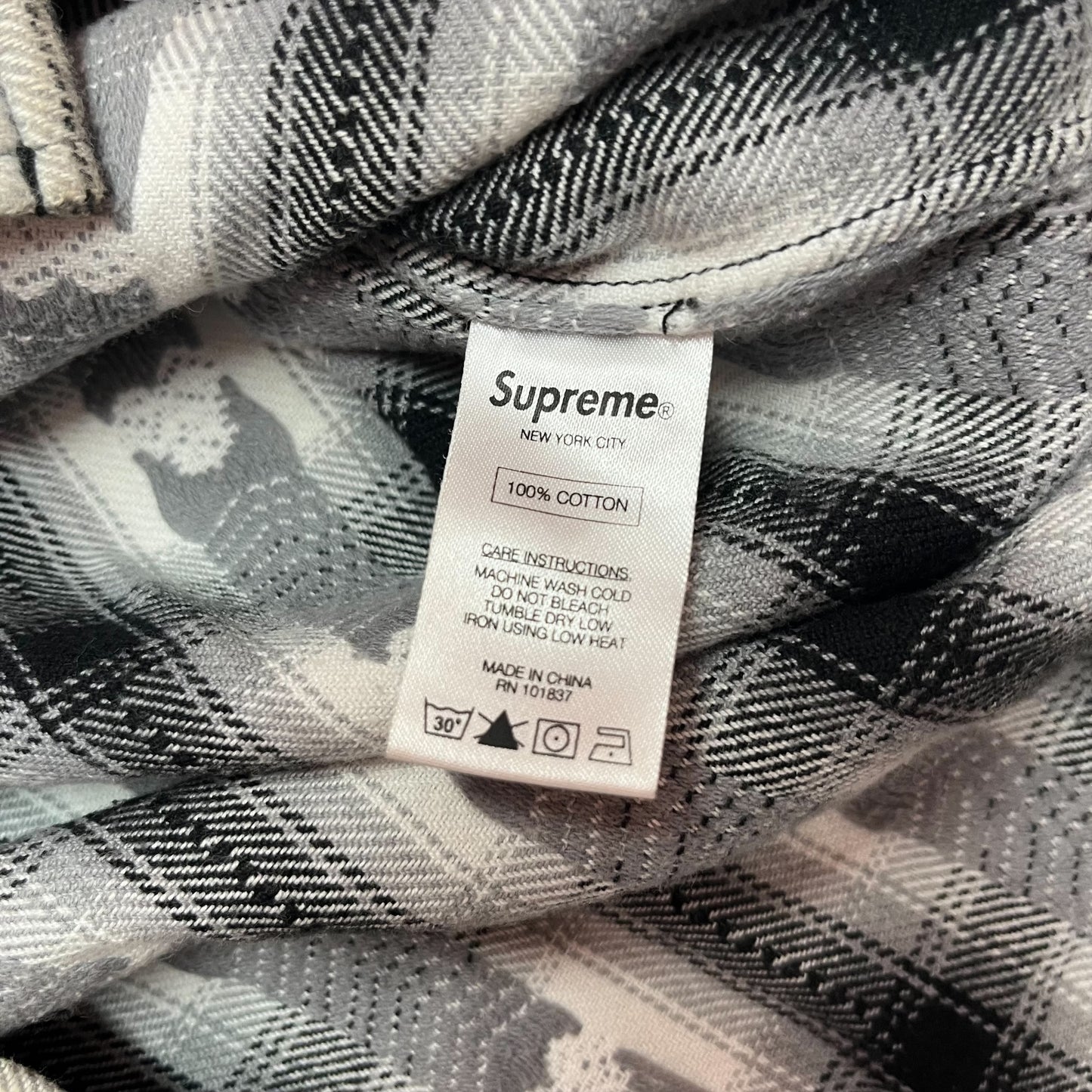 Supreme Hearts Button Down Flannel - Grey (Large)