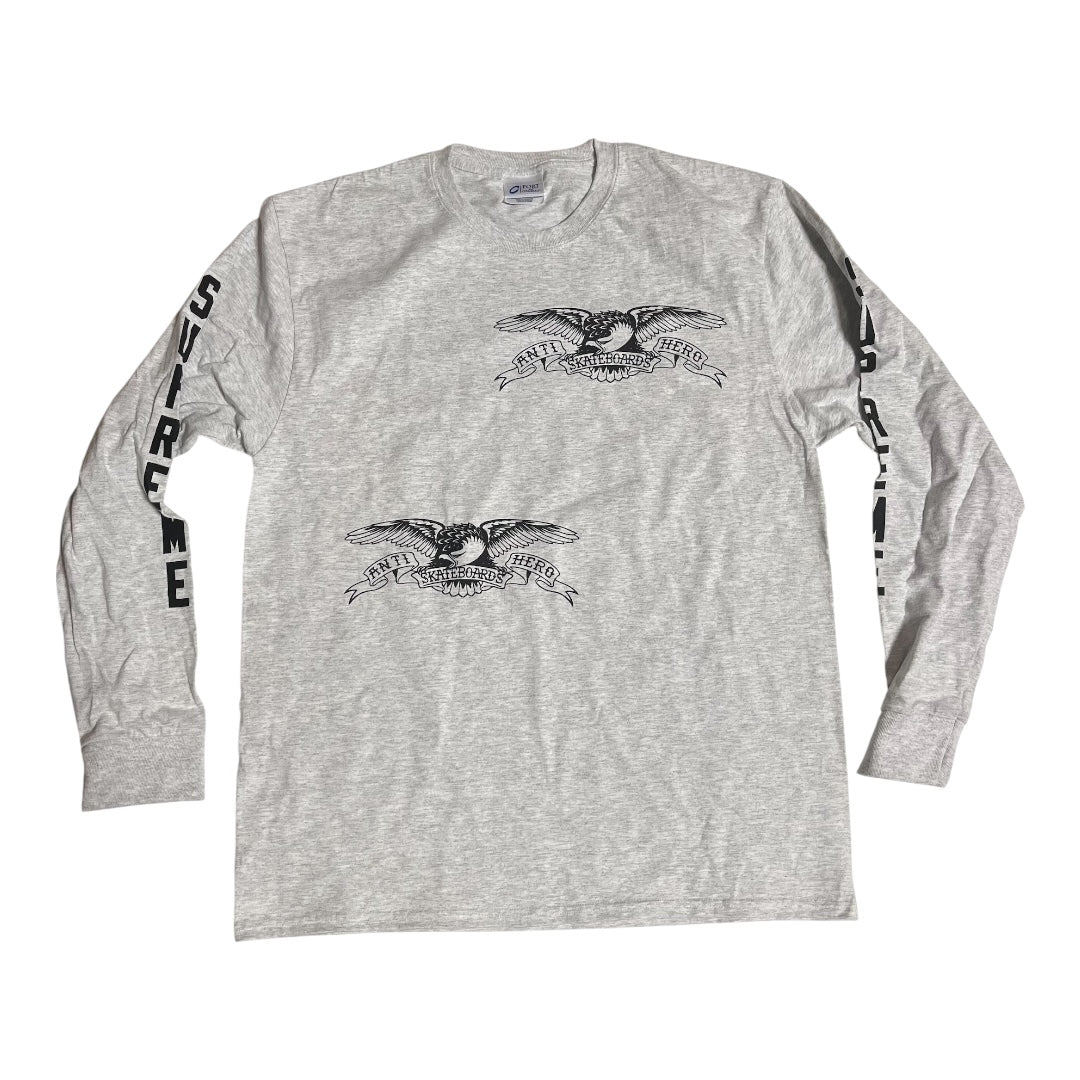 SAMPLE Supreme x ANTI HERO Long Sleeve T-Shirt - Heather Grey (Large)