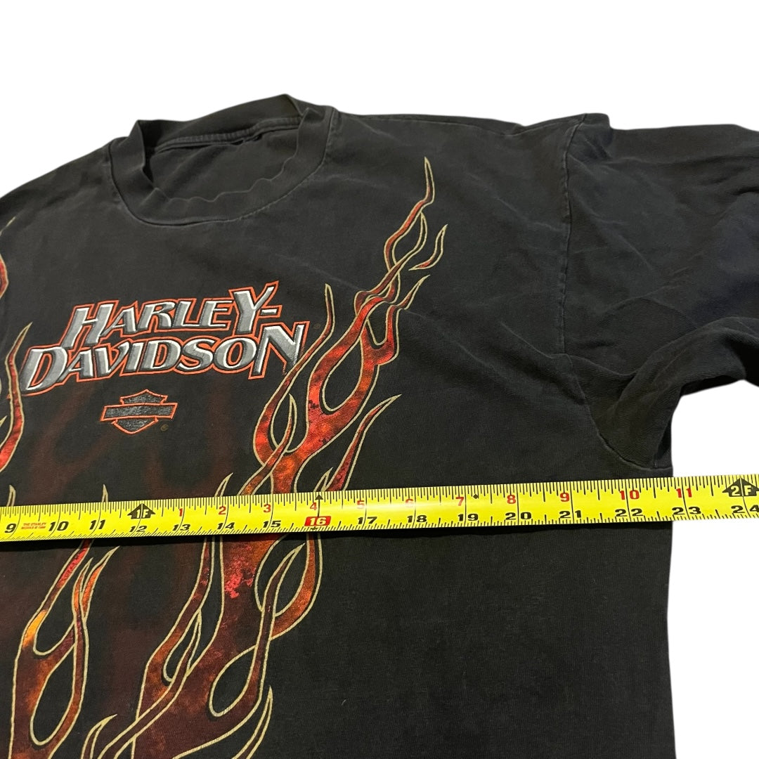 VINTAGE Harley Davidson Flames Long Sleeve T Shirt (XL)