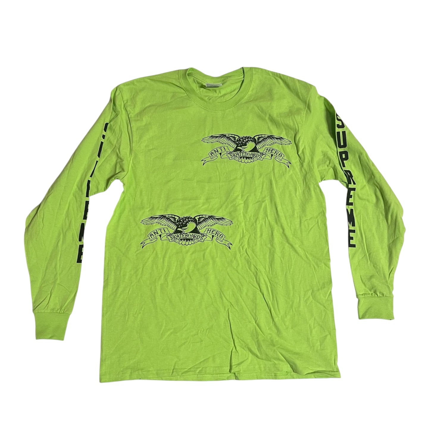 SAMPLE Supreme x ANTI HERO Long Sleeve T-Shirt - Lime Green (Large)