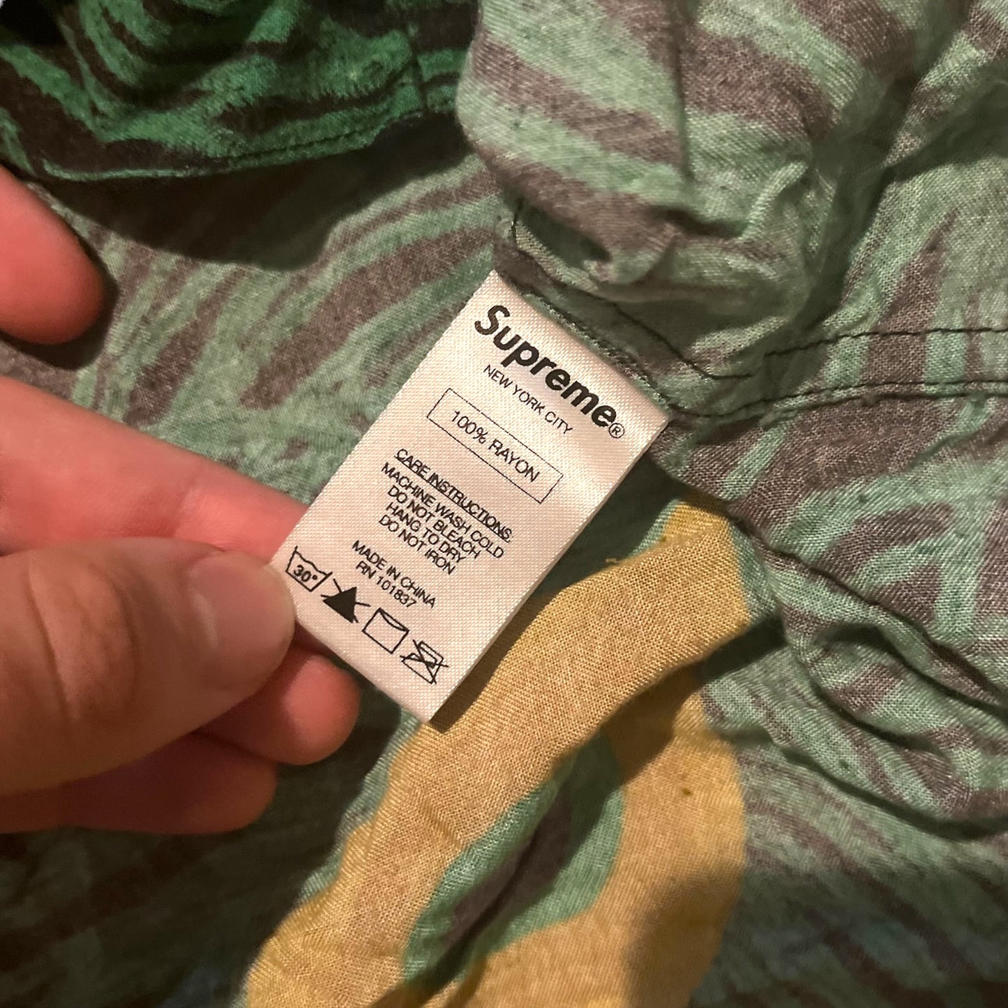 Supreme Peacock Rayon Shirt - Green (Large)