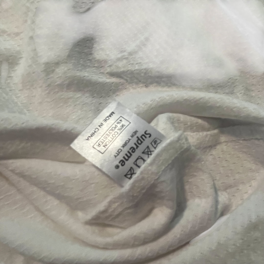 Supreme NY Logo Raglan T Shirt - White / Black (Large)