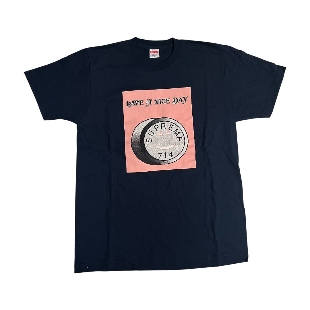 SAMPLE Supreme Lude Have A Nice Day T Shirt - Navy (Large)