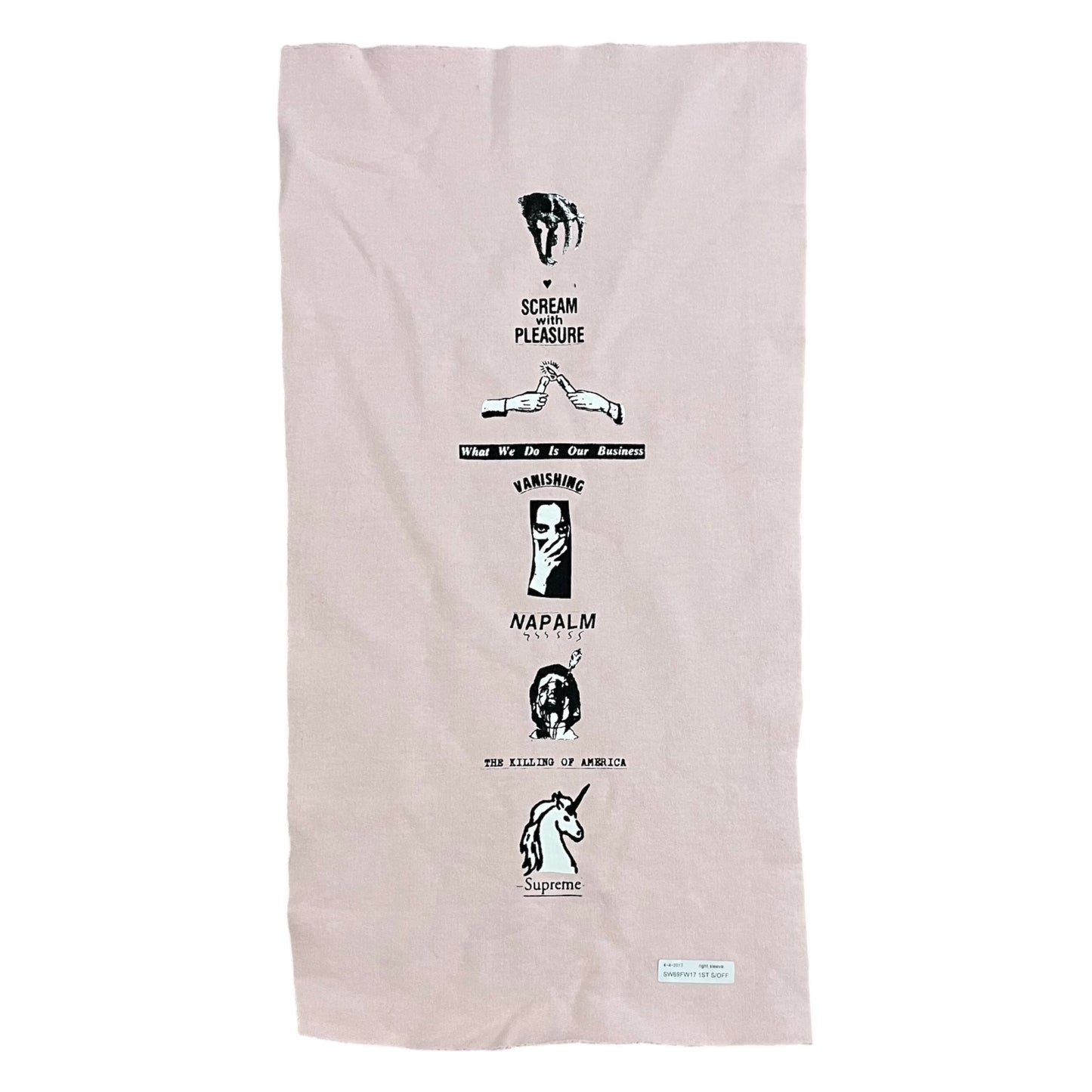 Supreme Menace Test Print Fabric Swatch (Light Pink)