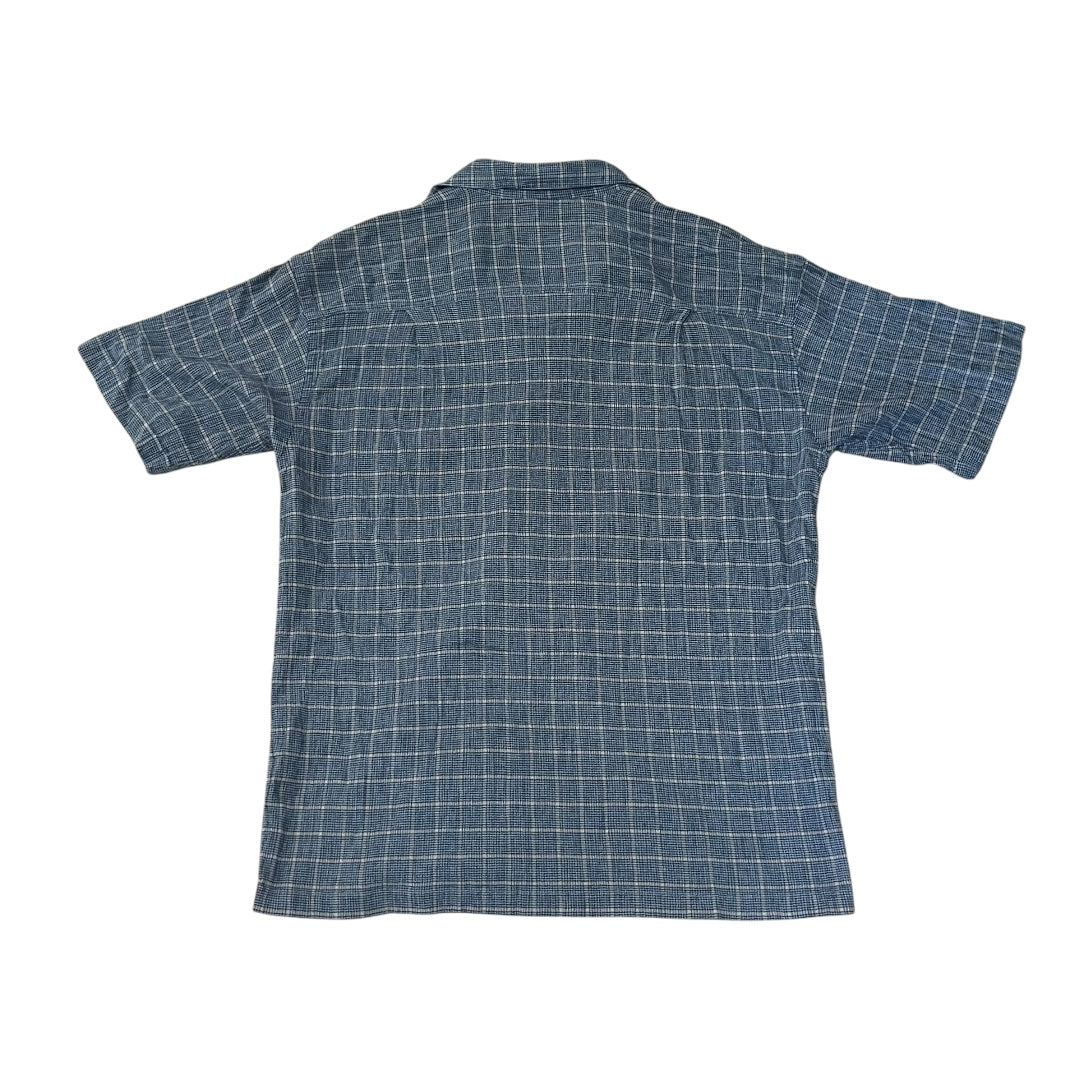 VINTAGE Patagonia Organic Cotton Plaid Button Up Shirt - Blue (Large)