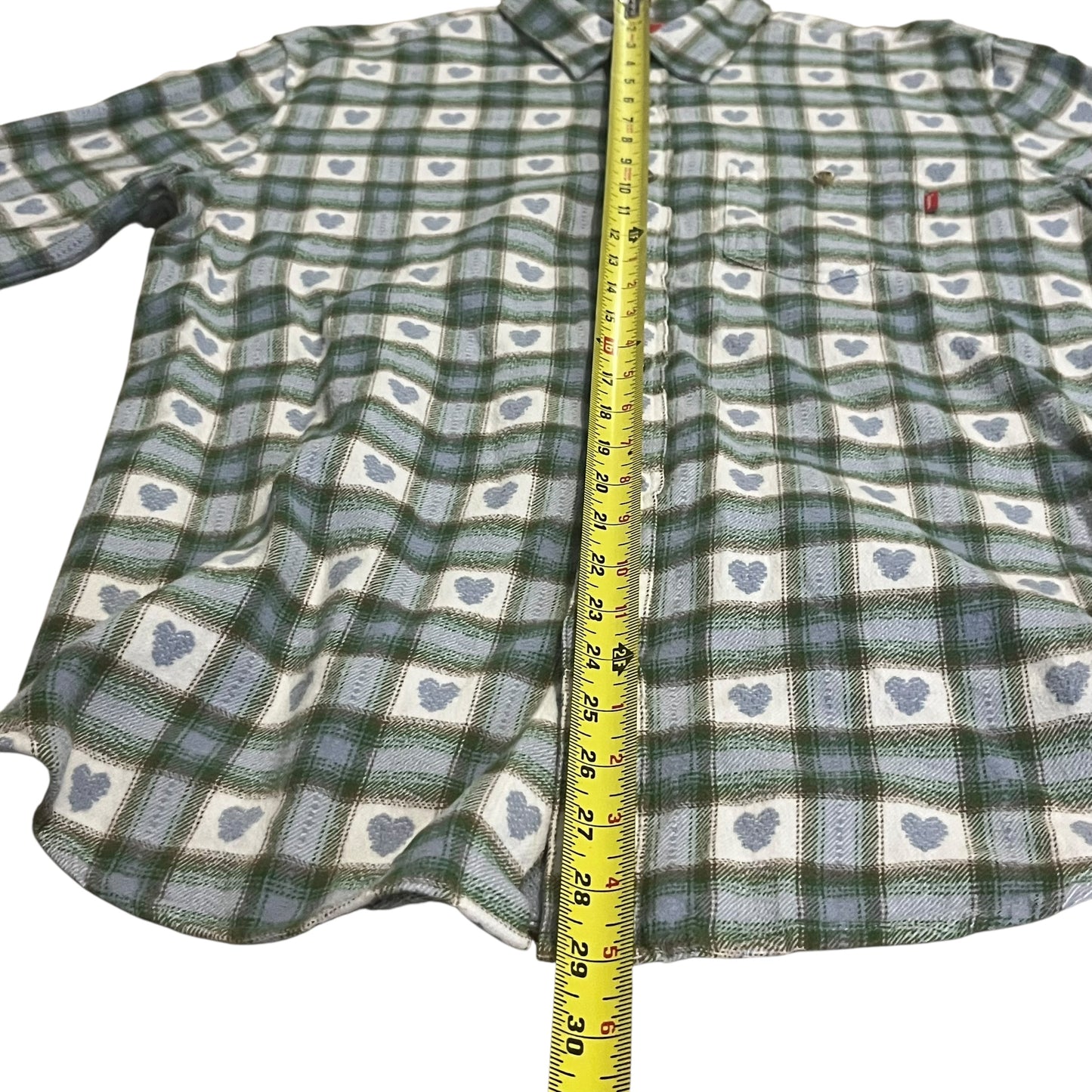Supreme Hearts Button Down Flannel - Green (Large)
