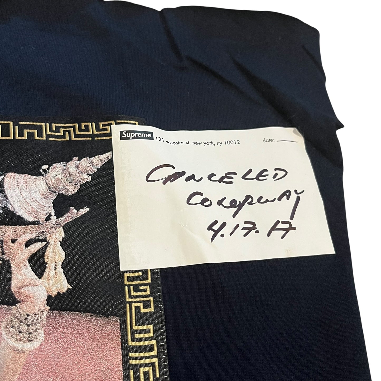 SAMPLE Supreme "Best in the World" Sample Test Print Fabric Swatch - Navy (FW17)