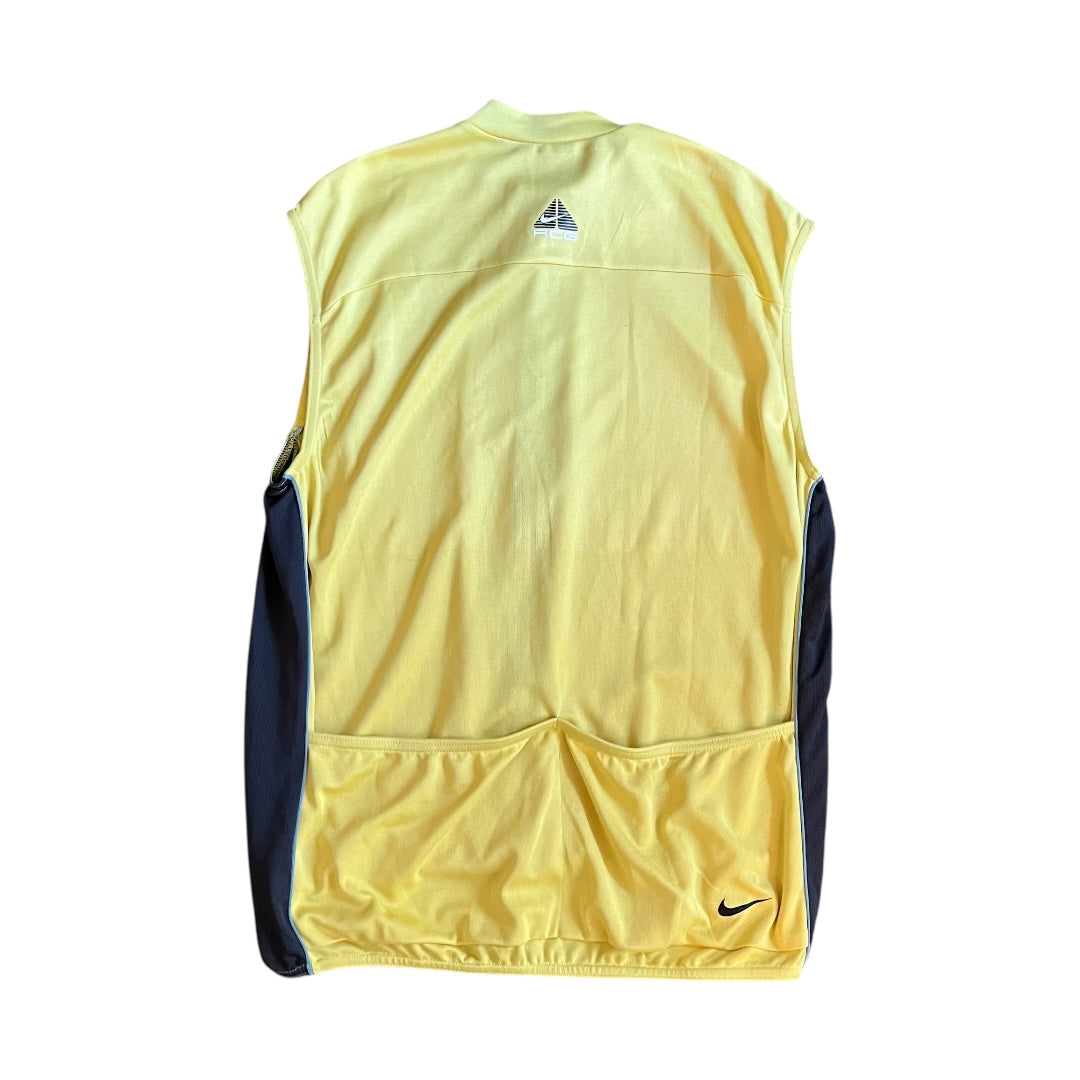 VINTAGE Nike ACG Embroidered Swoosh Cycling Jersey - Yellow (XL)