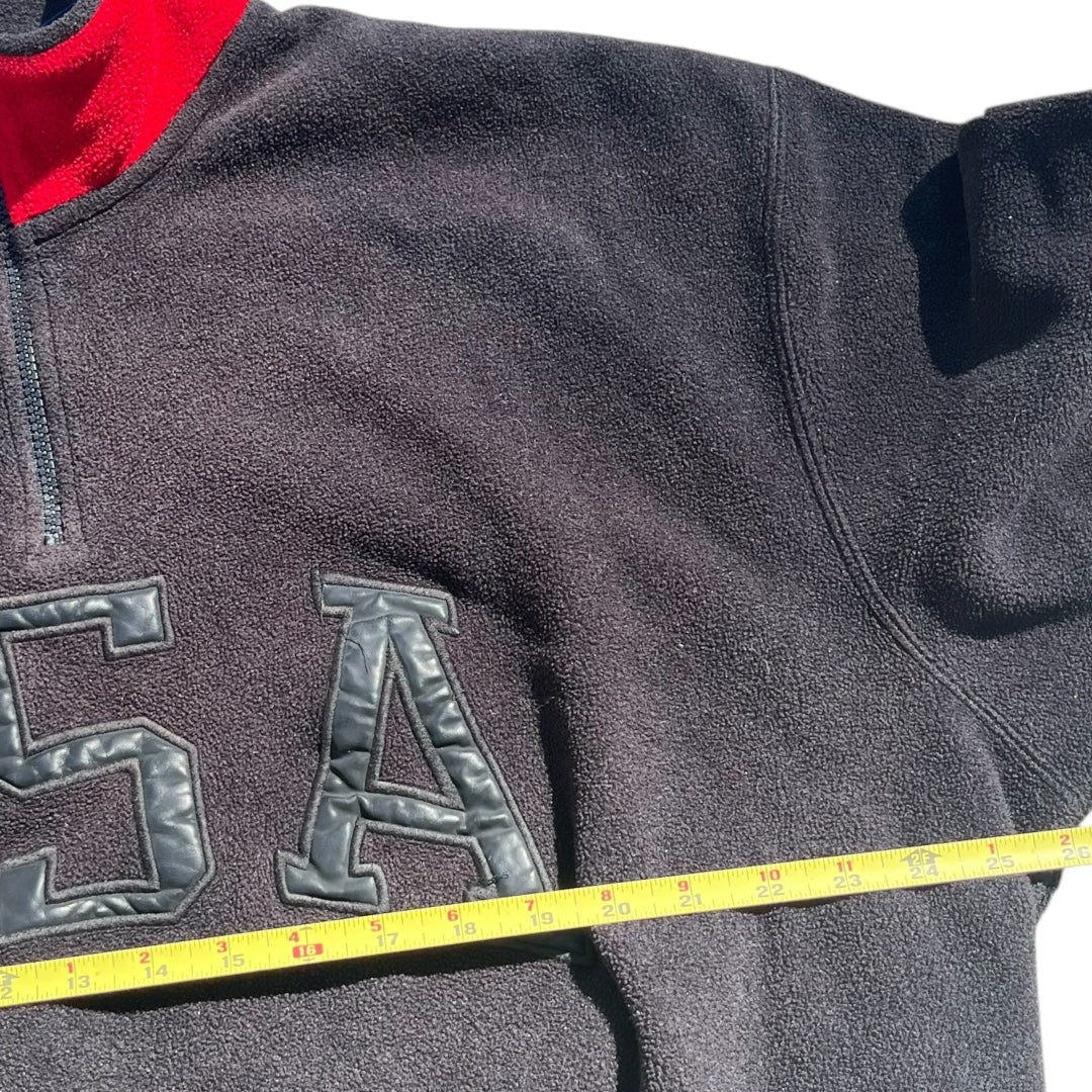 VINTAGE Polo Ralph Lauren Sport USA Quarter Zip Fleece Jacket (Large)