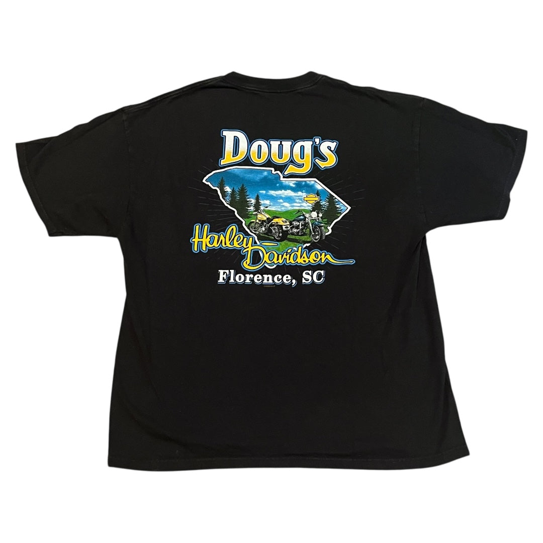 VINTAGE-ish Harley Davidson Neon Logo T Shirt (Large)