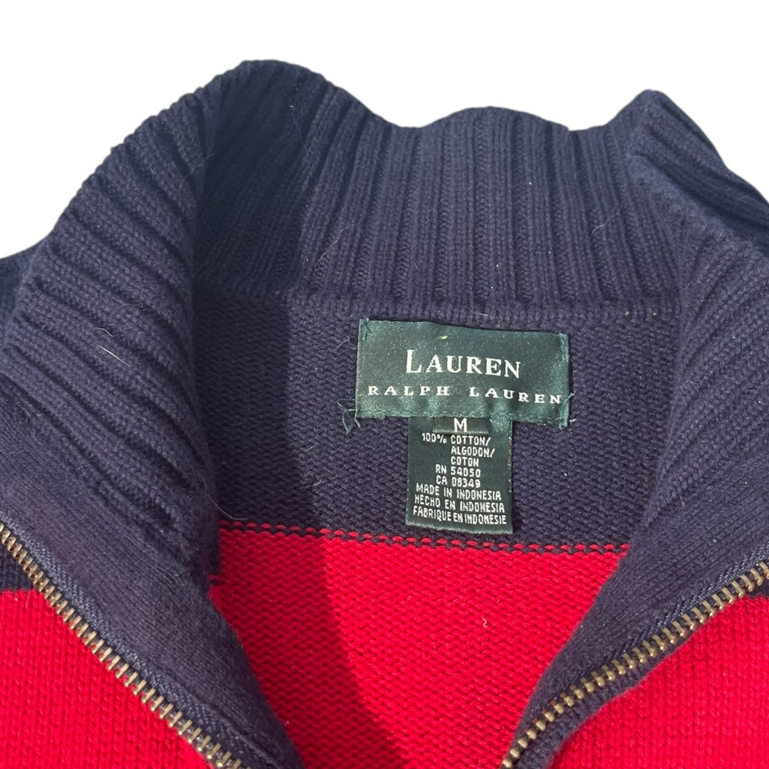 VINTAGE Lauren Ralph Lauren Quarter Zip Knit Sweater (Medium)