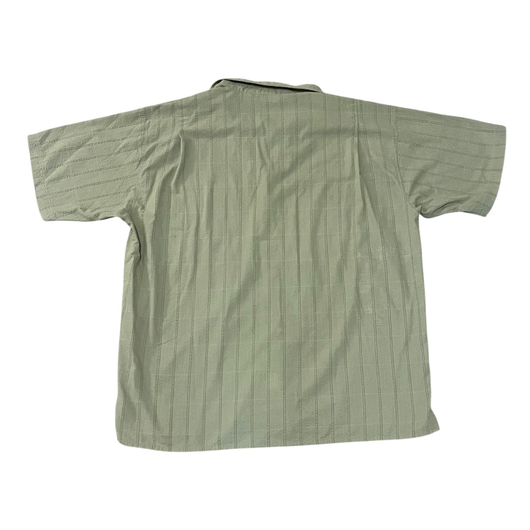 VINTAGE Patagonia Organic Cotton Plaid Button Up Shirt - Green (Large)