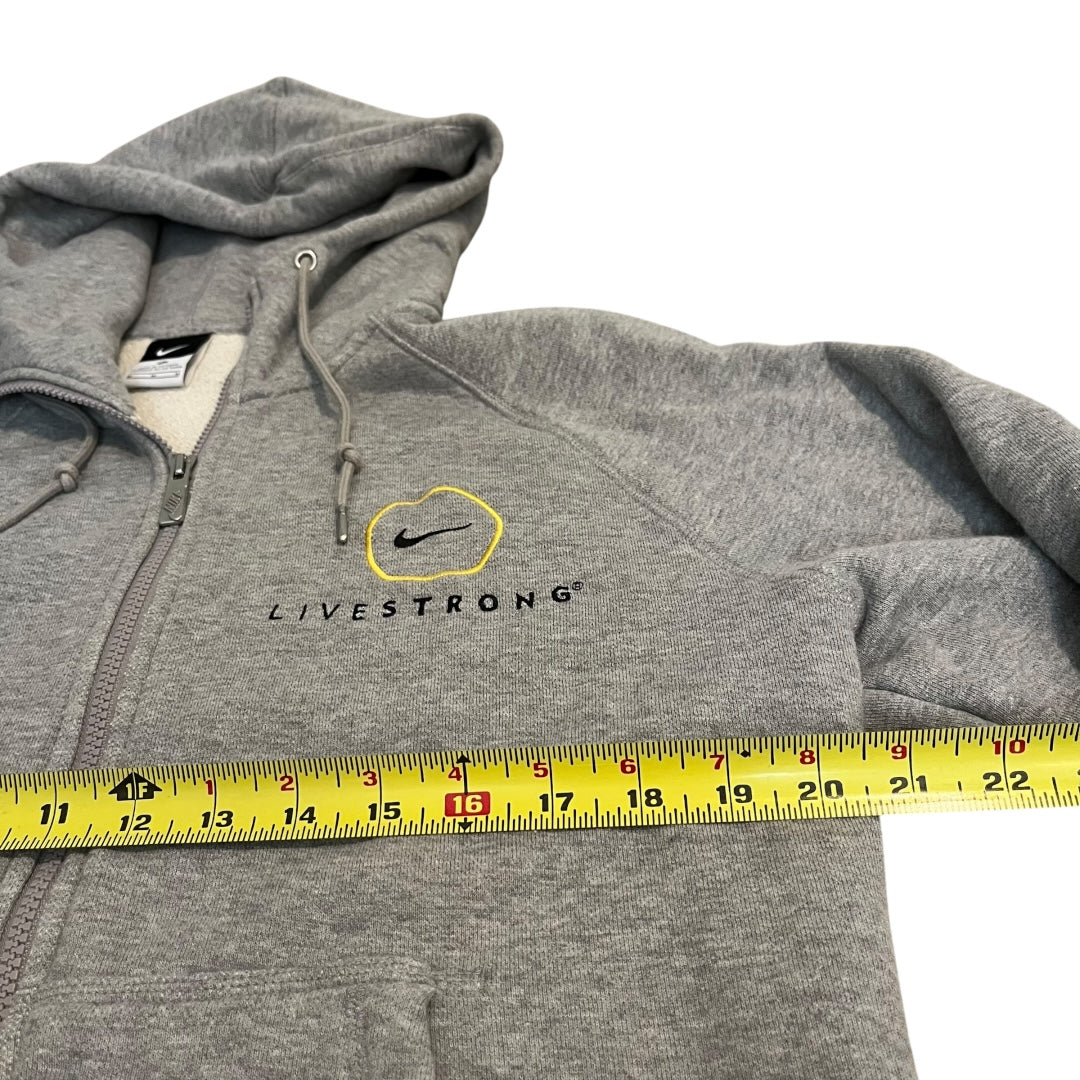 VINTAGE Nike x Livestrong Foundation Zip Up Hooded Sweatshirt (Medium)