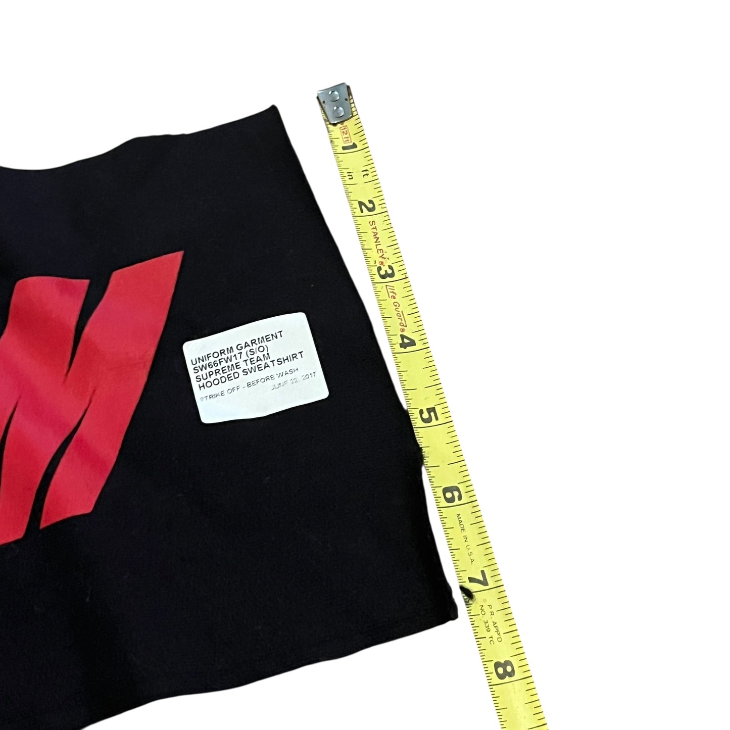 SAMPLE Supreme "GT Team" Sample Fabric Swatch - Black (FW17)