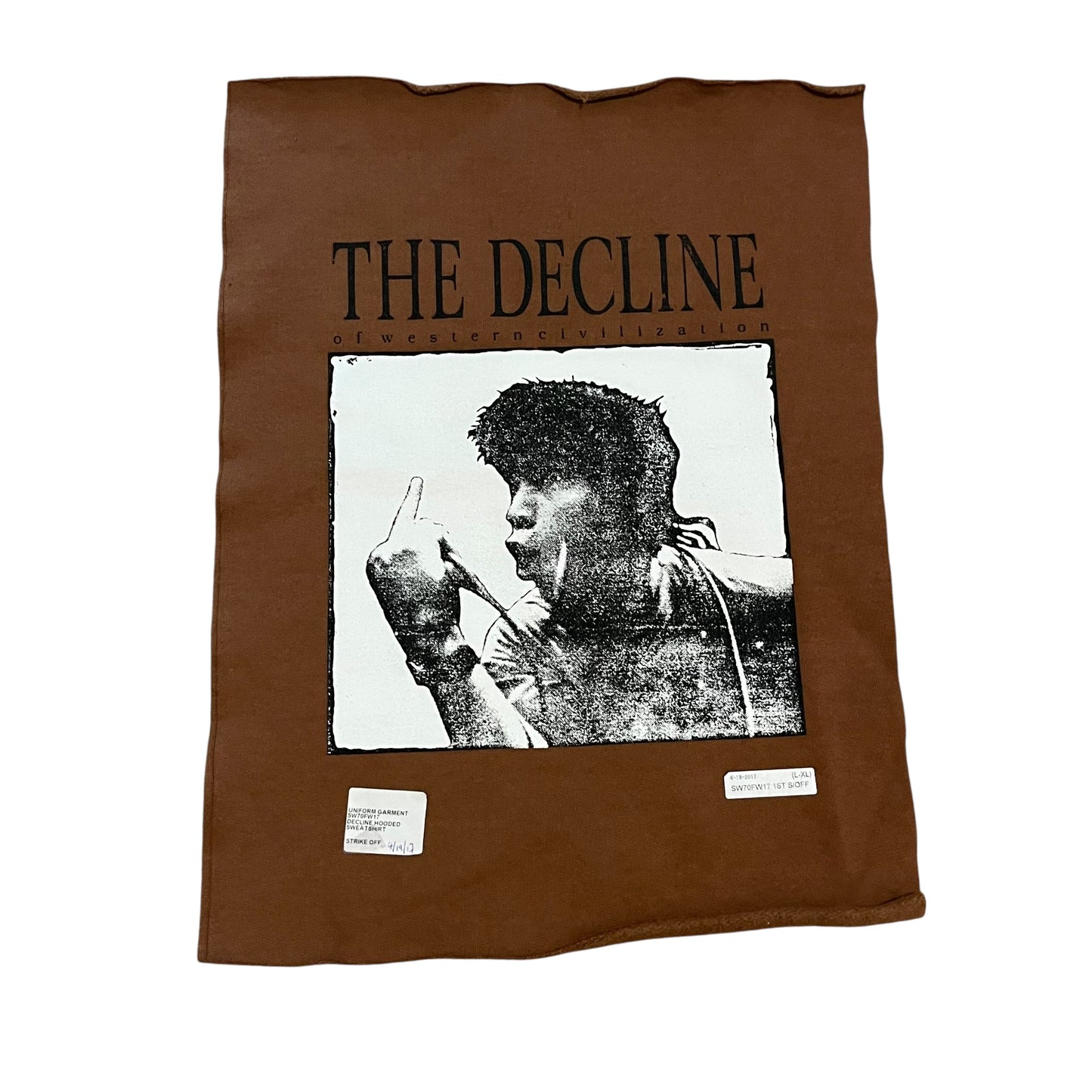 SAMPLE Supreme The Decline of Western Civilization Sample Test Print Fabric Swatch - Brown (FW17)