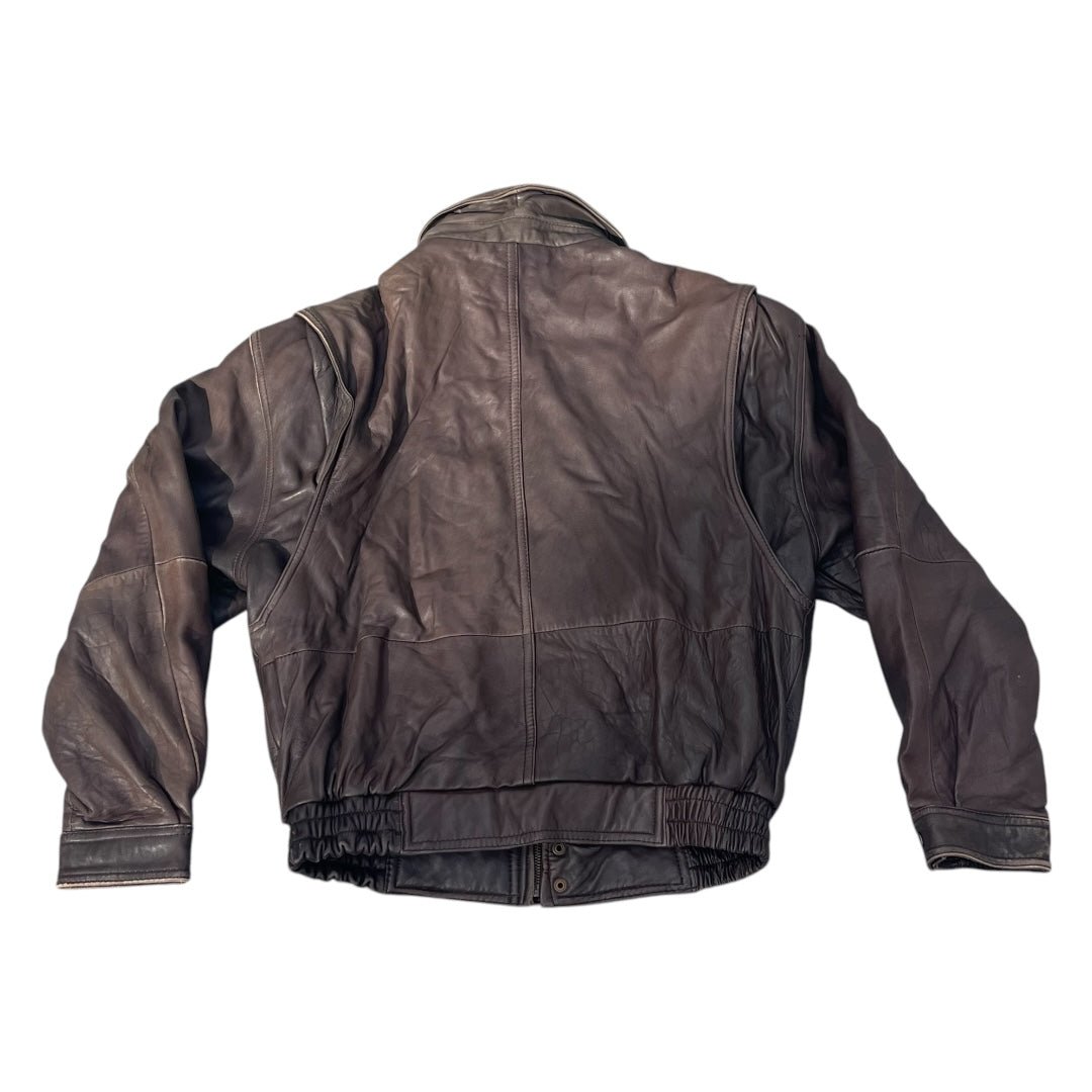 VINTAGE Gilbert & Lodge Full Zip Leather Bomber Jacket (Medium / Large)