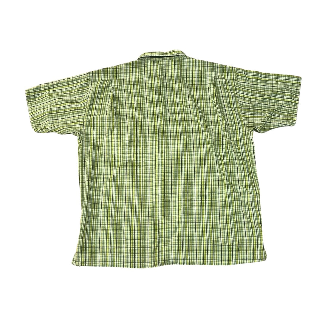 VINTAGE Patagonia Organic Cotton Plaid Button Up Shirt - Spring Green (Large)