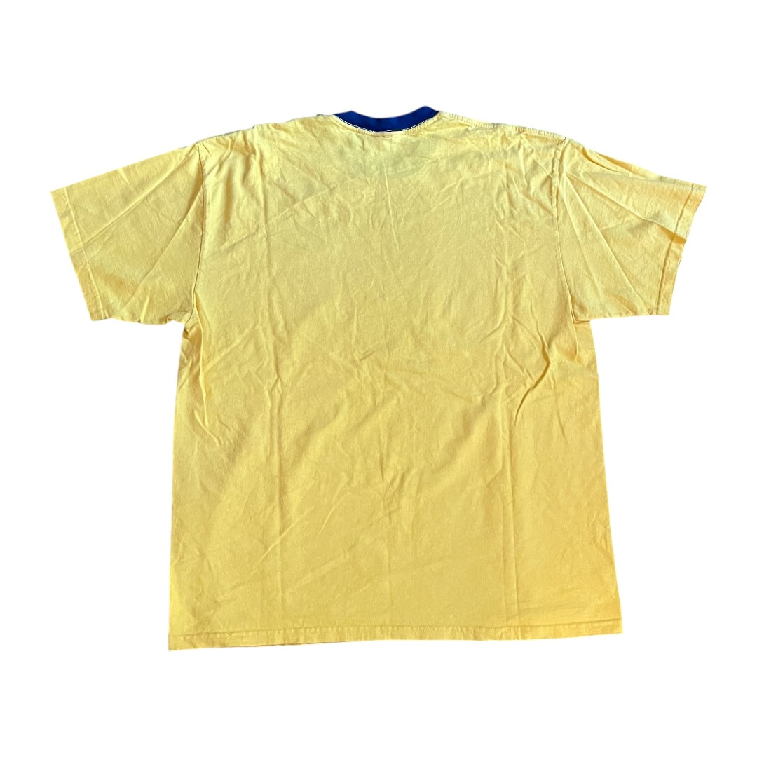 VINTAGE Nike Embroidered Swoosh T-Shirt - Yellow (XL)