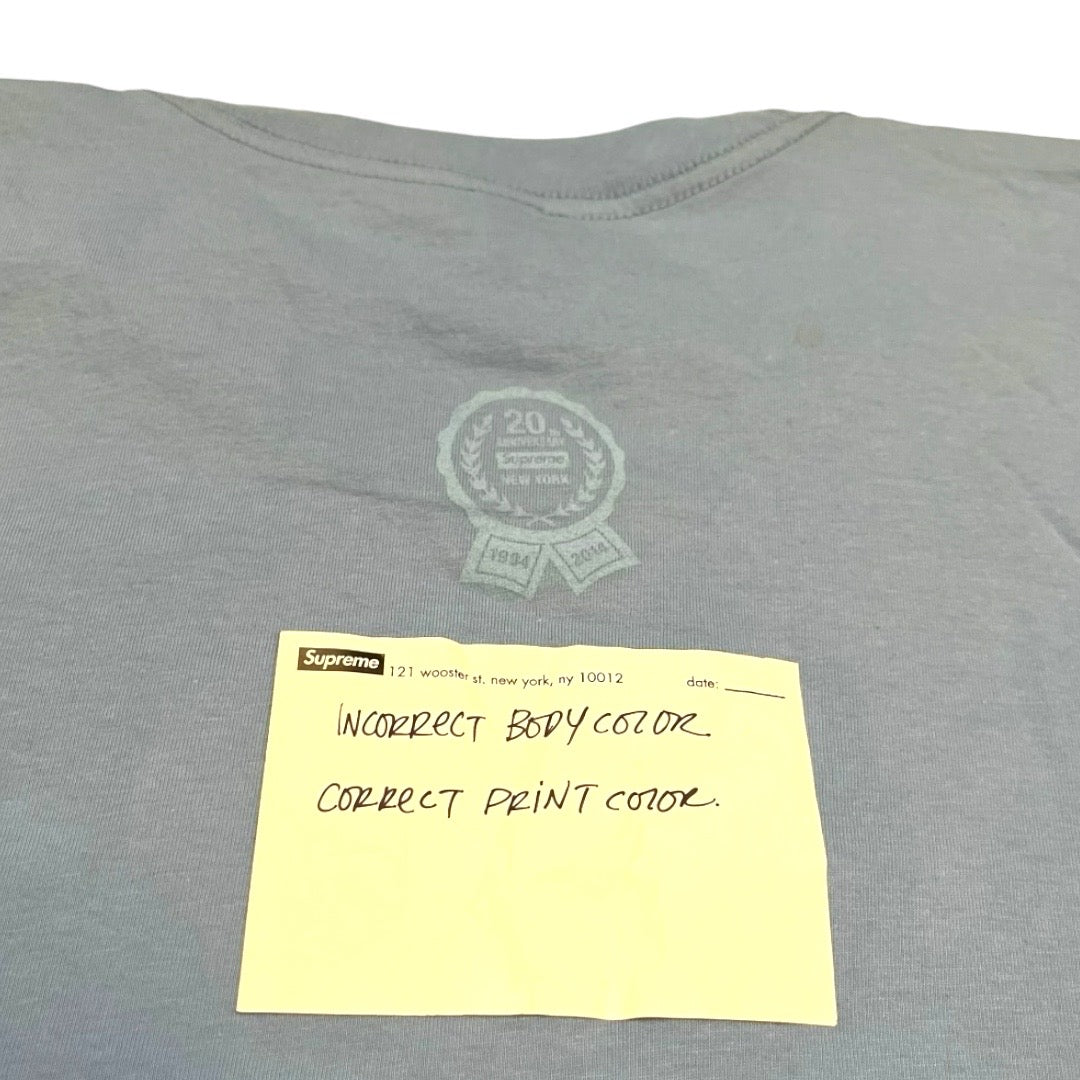 SAMPLE Supreme 20th Anniversary Light Blue on Blue Box Logo T-Shirt - SS14
