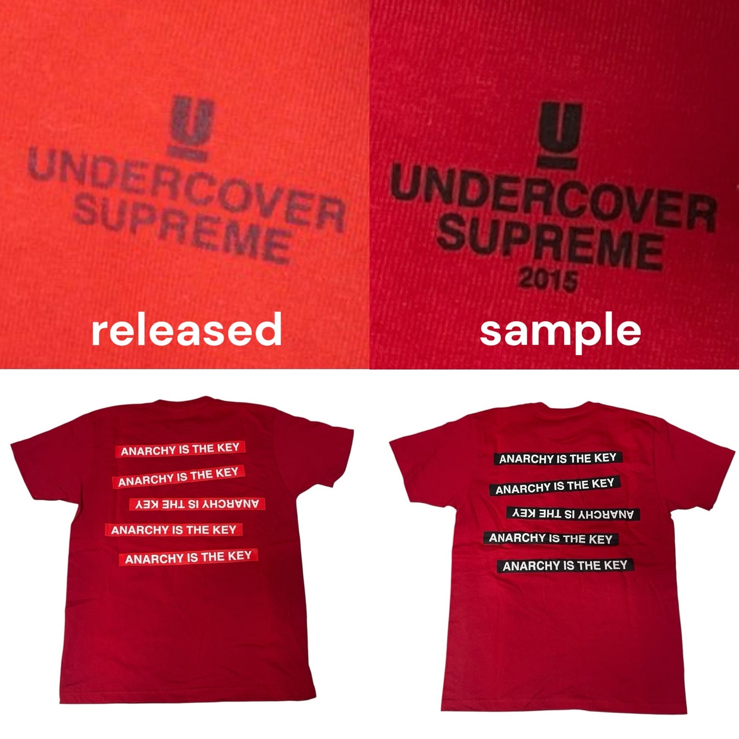 SAMPLE Supreme x Undercover Anarchy Is The Key T-Shirt - Red (Large) #2