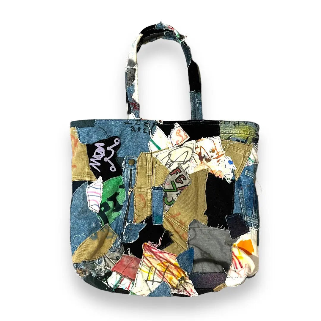 Asspizza Collection 1 Denim Patchwork Tote Bag