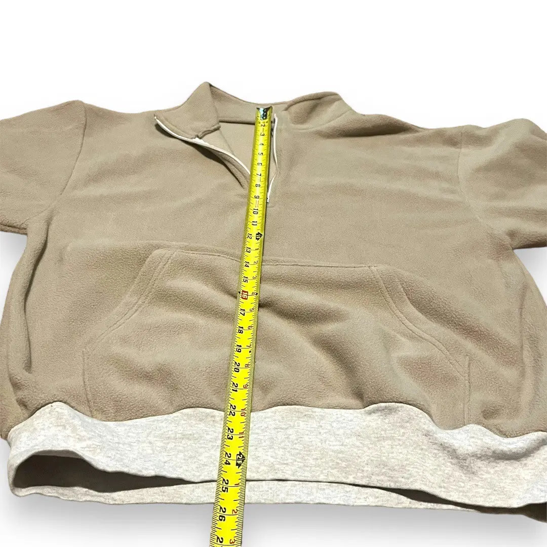 Los Angeles Apparel Quarter Zip Polar Fleece - Beige (Large)