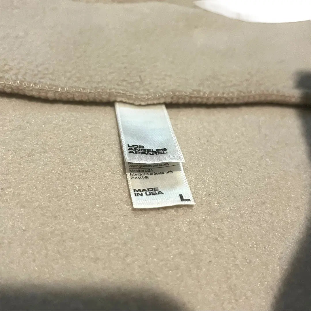 Los Angeles Apparel Quarter Zip Polar Fleece - Beige (Large)