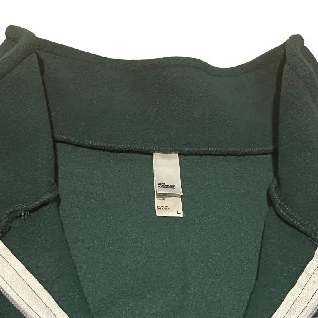 Los Angeles Apparel Quarter Zip Polar Fleece - Green (Large)