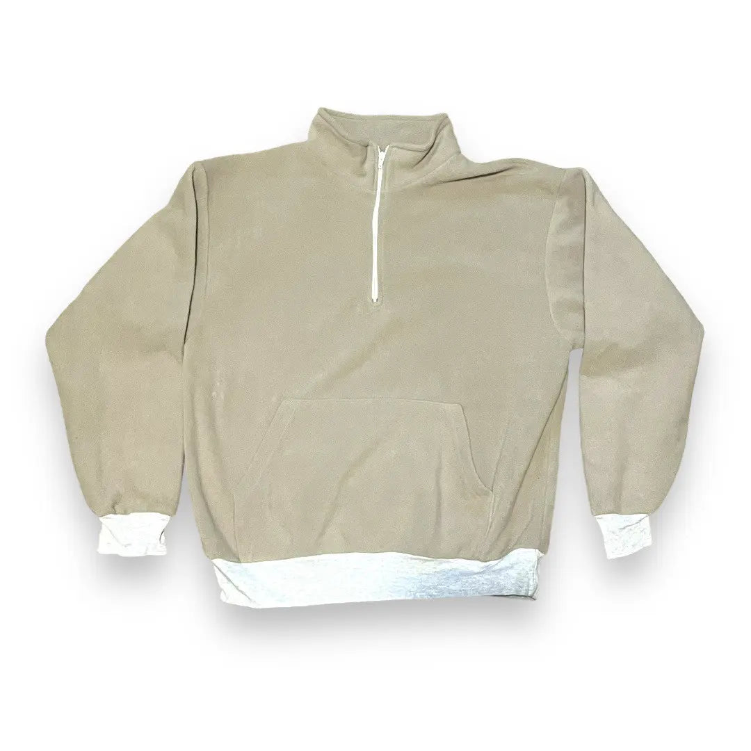 Los Angeles Apparel Quarter Zip Polar Fleece - Beige (Large)