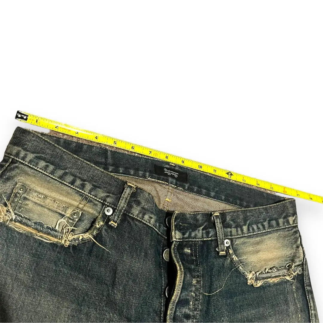 Undercover 68 Grey Yarn Denim Jeans 2010 ZoZoTown - Size 3