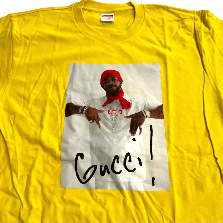 Supreme Gucci Mane Portrait T-Shirt - Yellow (Large)