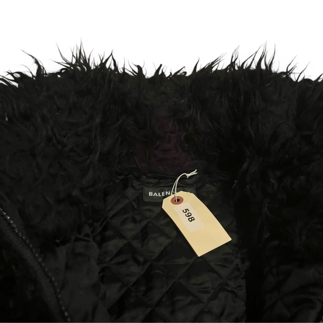 Balenciaga Faux Fur Cropped High Neck Bomber Jacket - AW20 (size 50)
