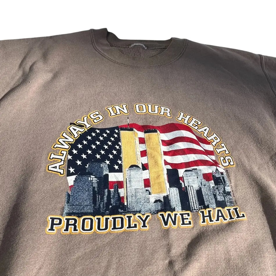 VINTAGE Jerzees Never Forget 9/11 Sweatshirt (Large)