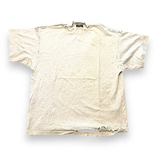 Balenciaga Destroyed T Shirt - Heather Grey (Size 3)
