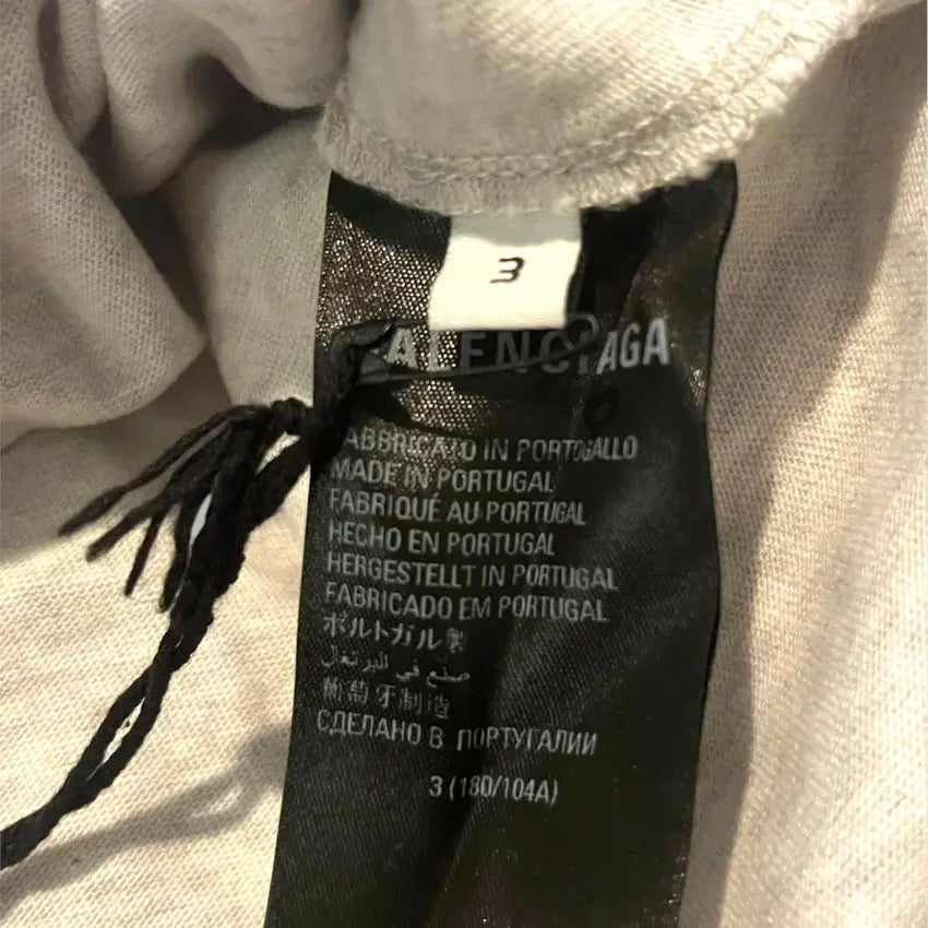 Balenciaga Destroyed T Shirt - Heather Grey (Size 3)