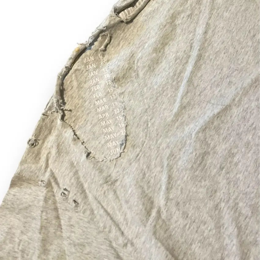 Balenciaga Destroyed T Shirt - Heather Grey (Size 3)