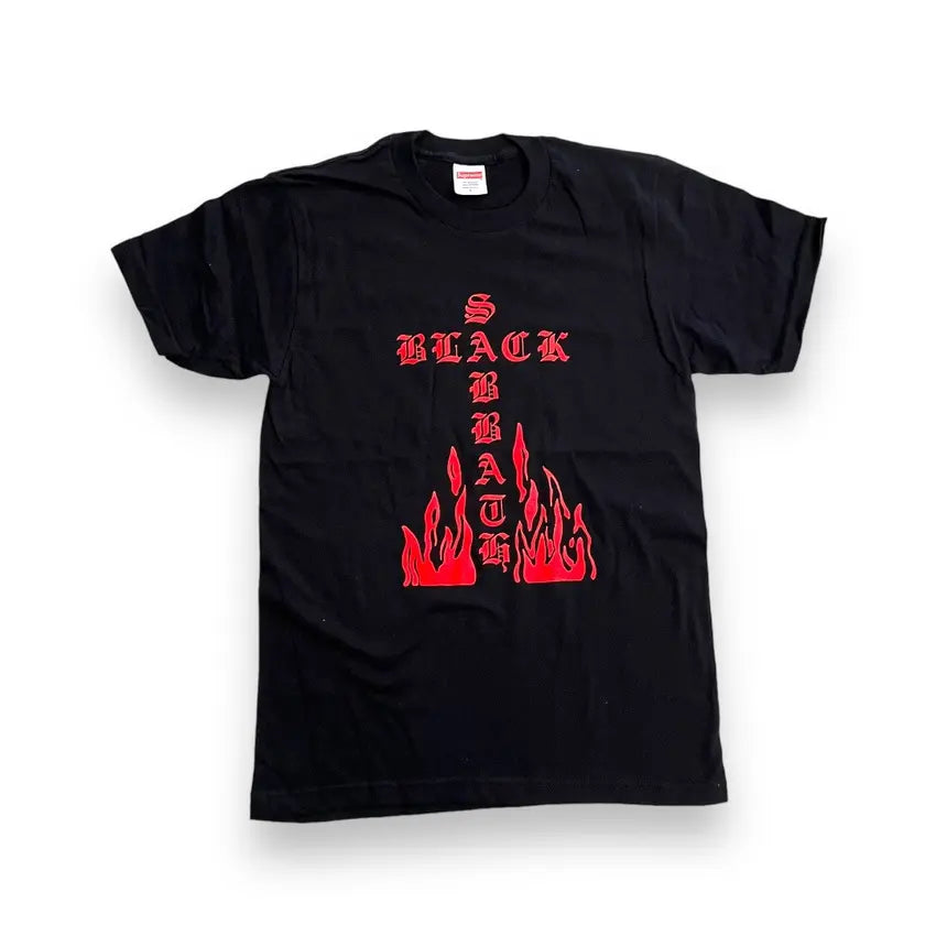 Supreme x Black Sabbath Flaming Cross T Shirt - Black