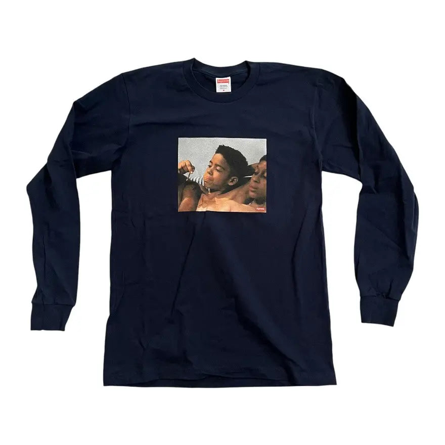 Supreme x Larry Clark KIDS Long Sleeve T Shirt - Navy