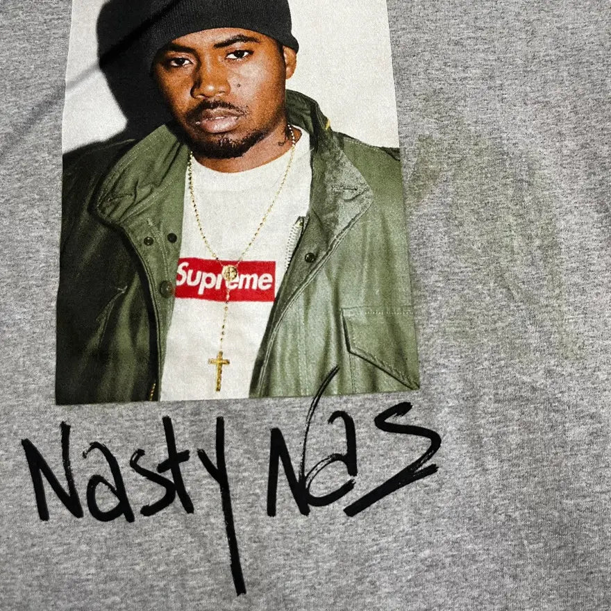 Supreme x Nas Portrait T Shirt - Grey (Medium) #2