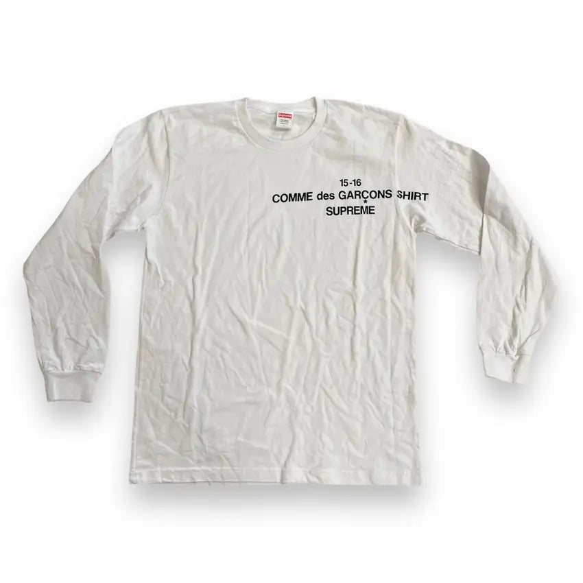 Supreme x CDG SHIRT Long Sleeve T Shirt - White (Small)