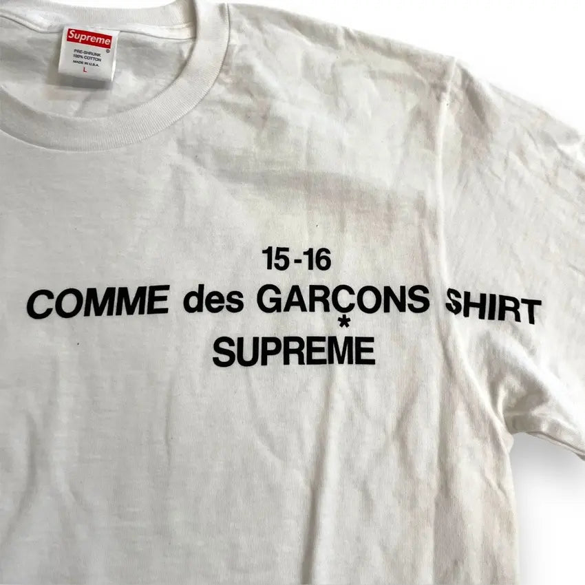 Supreme x CDG SHIRT Long Sleeve T Shirt - White (Large)
