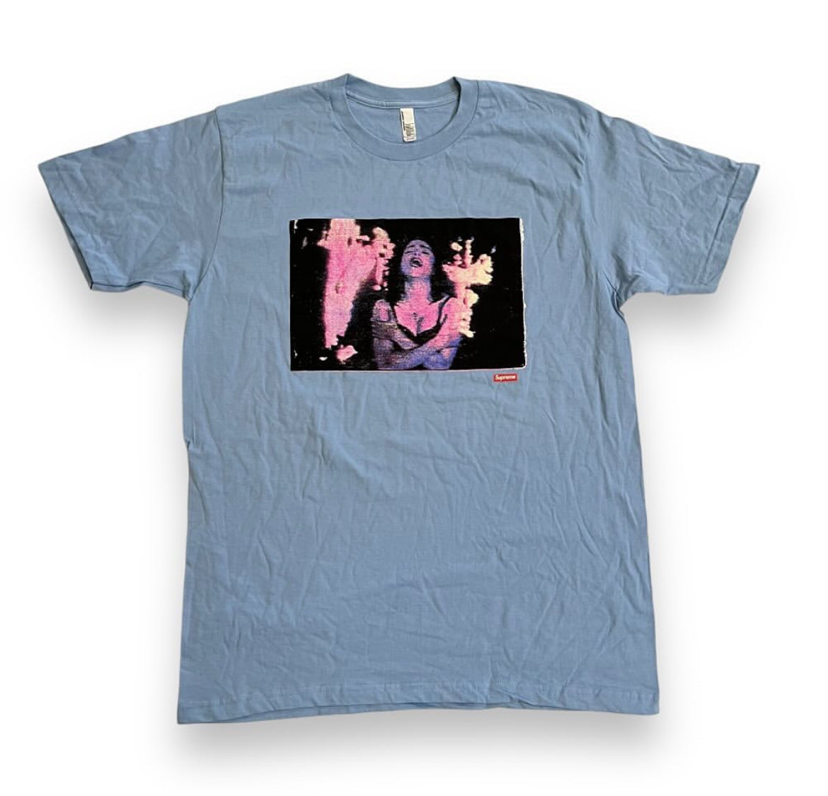SAMPLE Supreme Madonna Burning Crosses T-Shirt - Light Blue (Large)