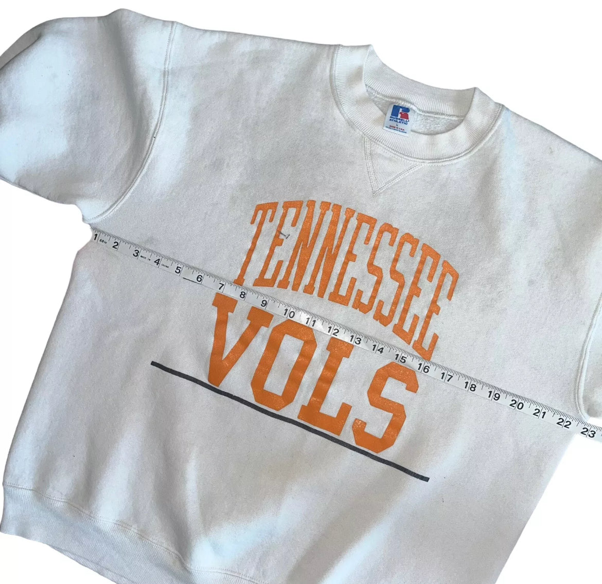 VINTAGE Russell Athletic Tennessee Volunteers Sweatshirt - White (Large)