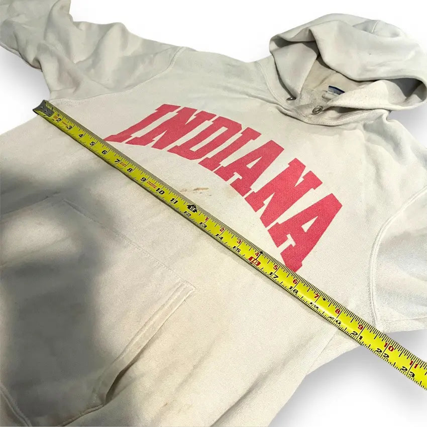 VINTAGE Champion Indiana University Hoodie Sweatshirt - White (XL)