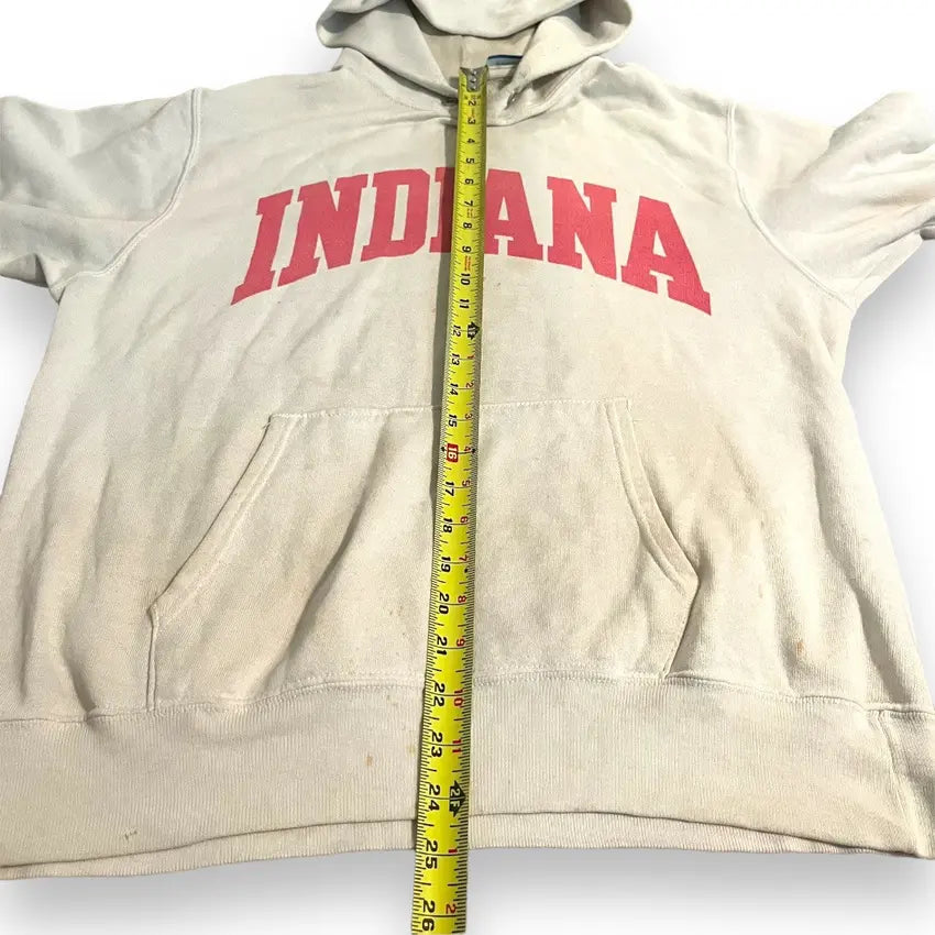 VINTAGE Champion Indiana University Hoodie Sweatshirt - White (XL)